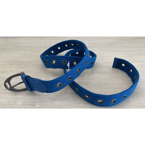 Free People Womens Sz S/M Blue Belt Canvas Leather NEW - Picture 1 of 9